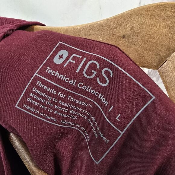 FIGS Top Womens Large Slim Catarina Red Short Sleeve Scrub One Pocket 2623 - Picture 3 of 9